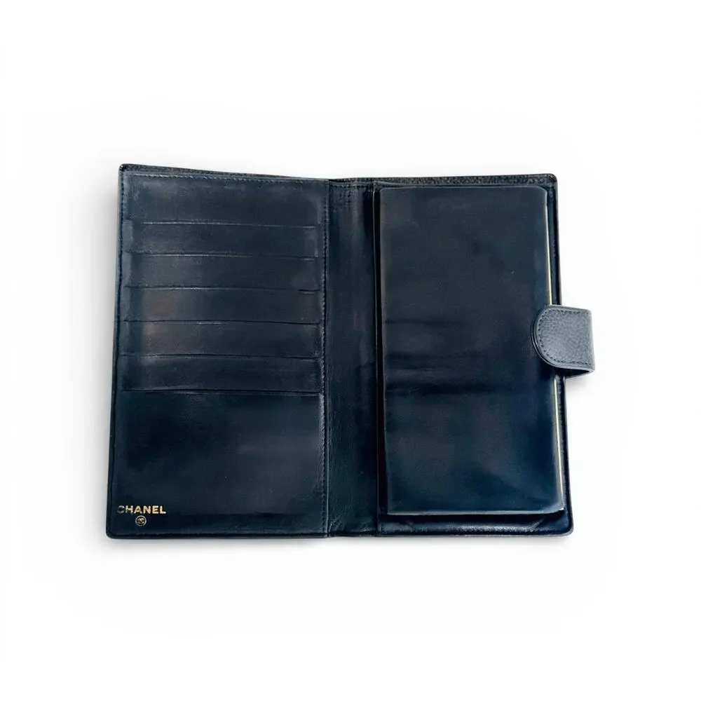 CHANEL Black Cavier CC Leather Long Wallet - Picture 3 of 10